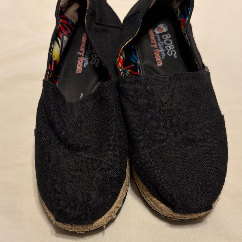 BOBS Black Slip-On Wedge Shoes Women’s size 8